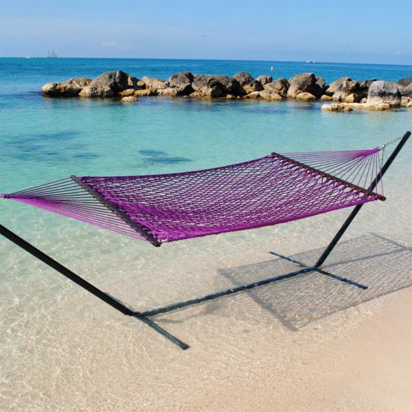 Caribbean Rope Double Hammock - purple - Image 3