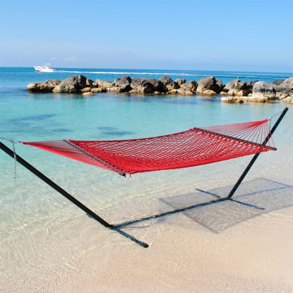 Caribbean Rope Double Hammock - red - Image 3